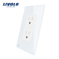 Livolo US-Sockel (15A) Schalter Glas-Touch-Kristallglas AC 110 ~ 220V Powerpoints VL-C5C2US-11